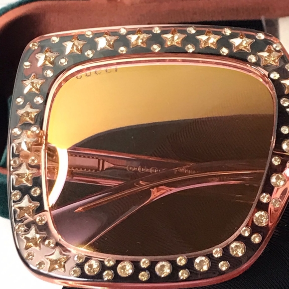 💯 Original GUCCI GG0148S 007 53 GG0148 53 mm Pink Sunglasses - Picture 3 of 13